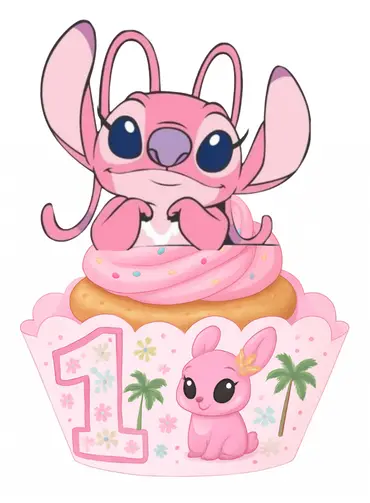 Feeling Cute cupcake toppers Lilo & stitch