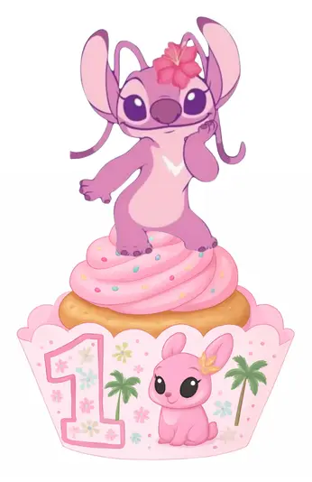 Feeling Cute cupcake toppers Lilo & stitch